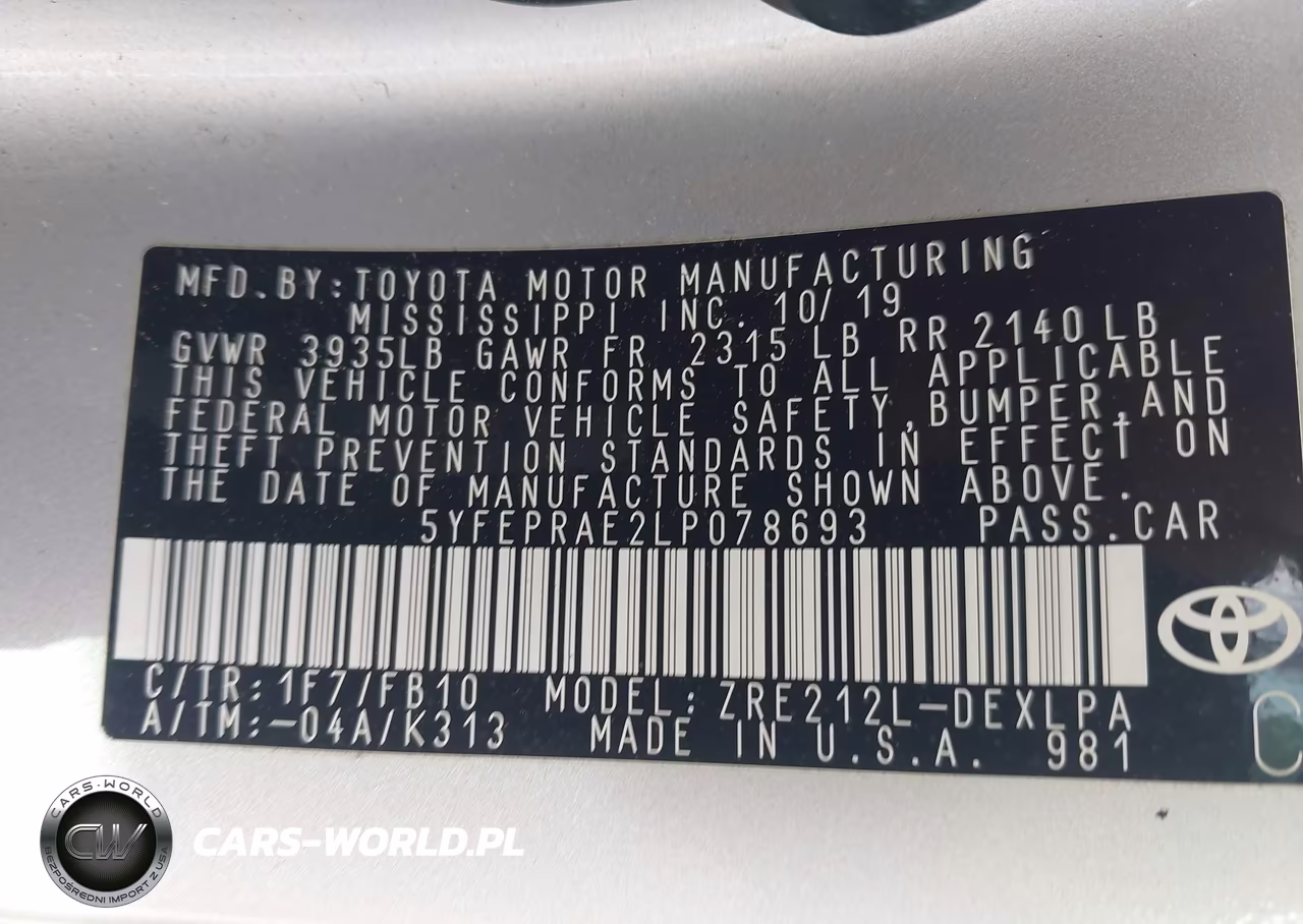 2020 Toyota Corolla Le VIN:5YFEPRAE2LP078693 - 9