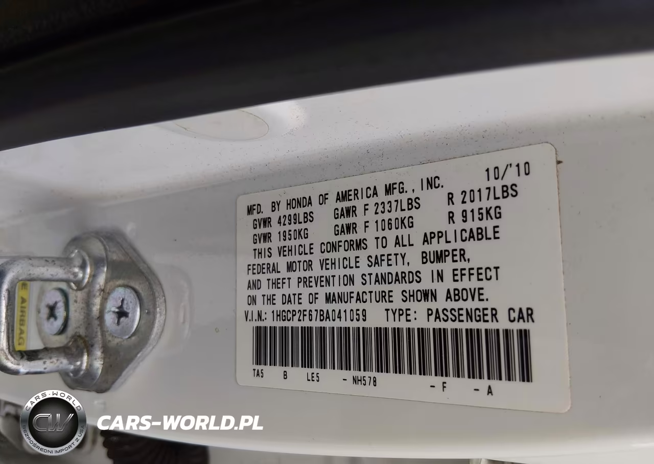 2011 Honda Accord 2.4 Se VIN:1HGCP2F67BA041059 - 9
