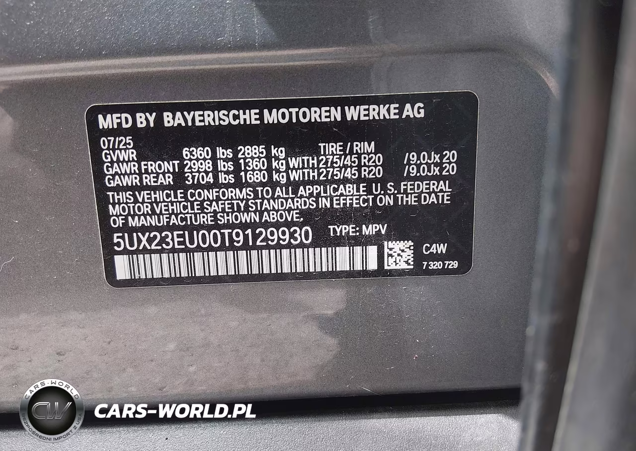 2026 BMW X5 xDrive40I VIN:5UX23EU00T9129930 - 9