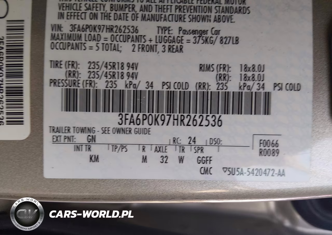 2017 Ford Fusion Titanium VIN:3FA6P0K97HR262536 - 9