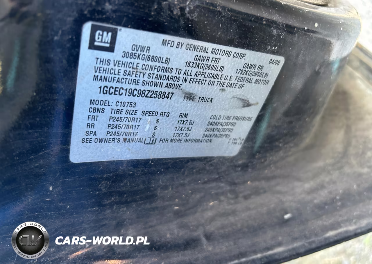 2008 Chevrolet Silverado 1500 Work Truck VIN:1GCEC19C98Z258847 - 9