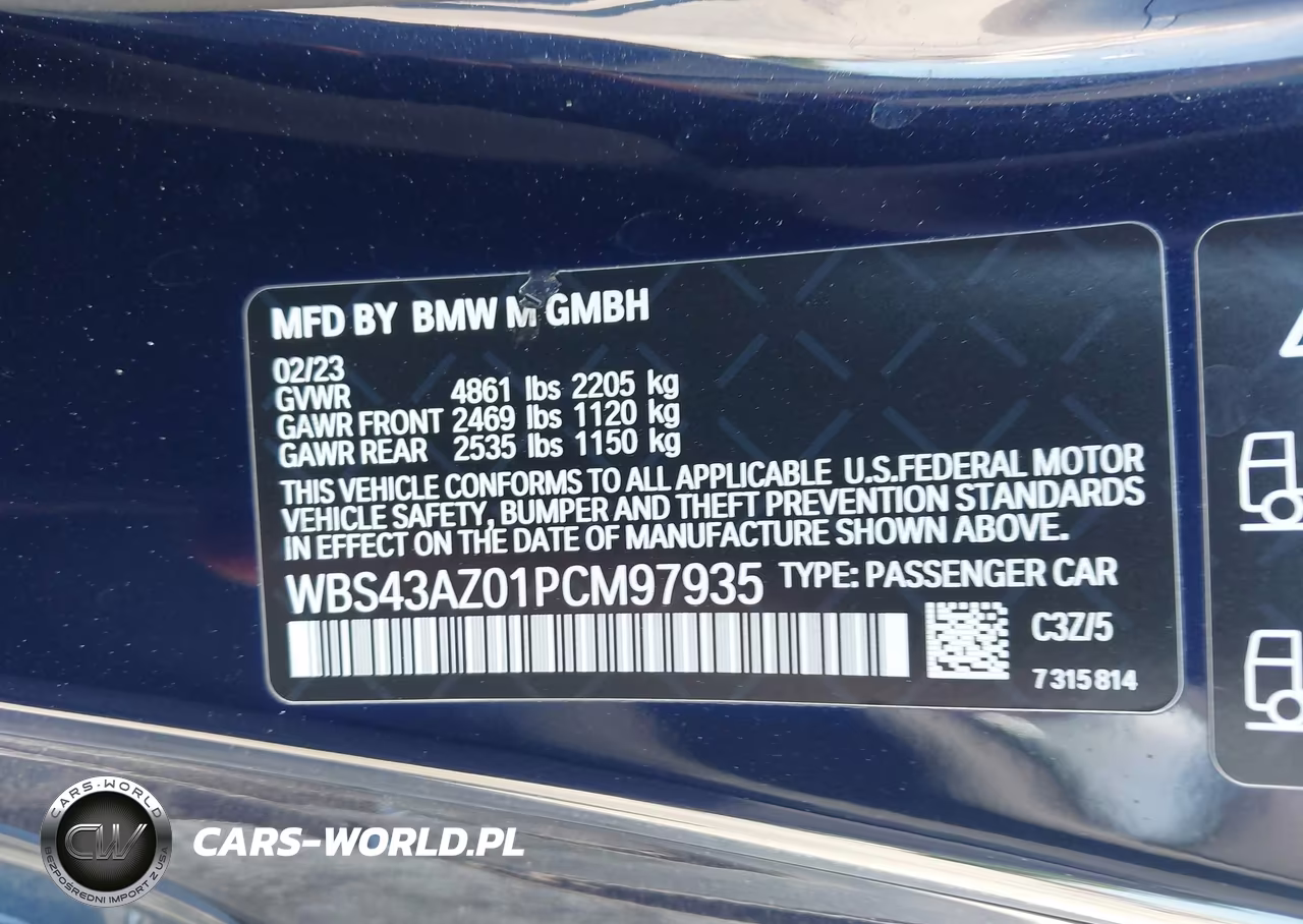 BMW M4 COMPETI VIN:WBS43AZ01PCM97935 - 9