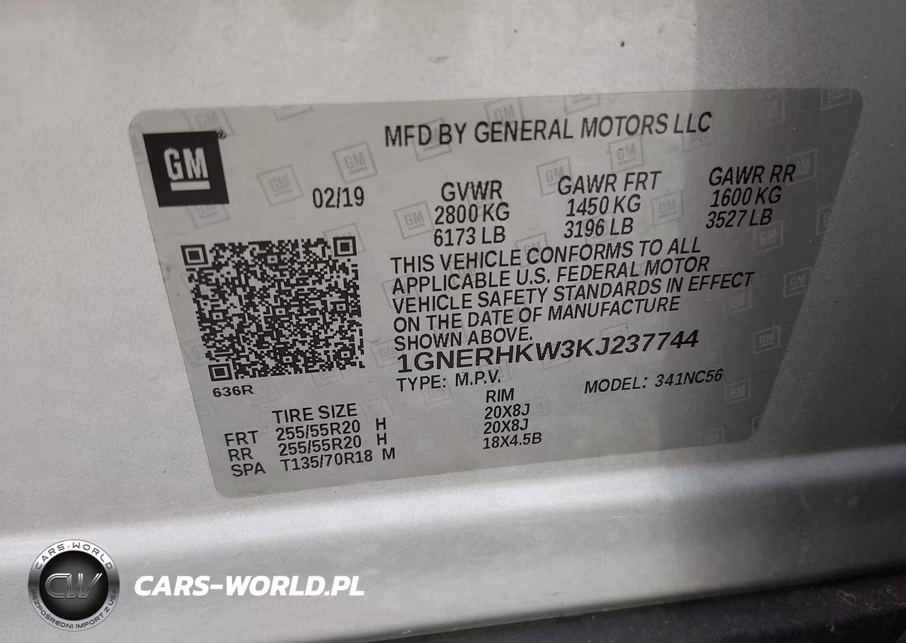 2019 Chevrolet Traverse 3Lt VIN:1GNERHKW3KJ237744 - 9