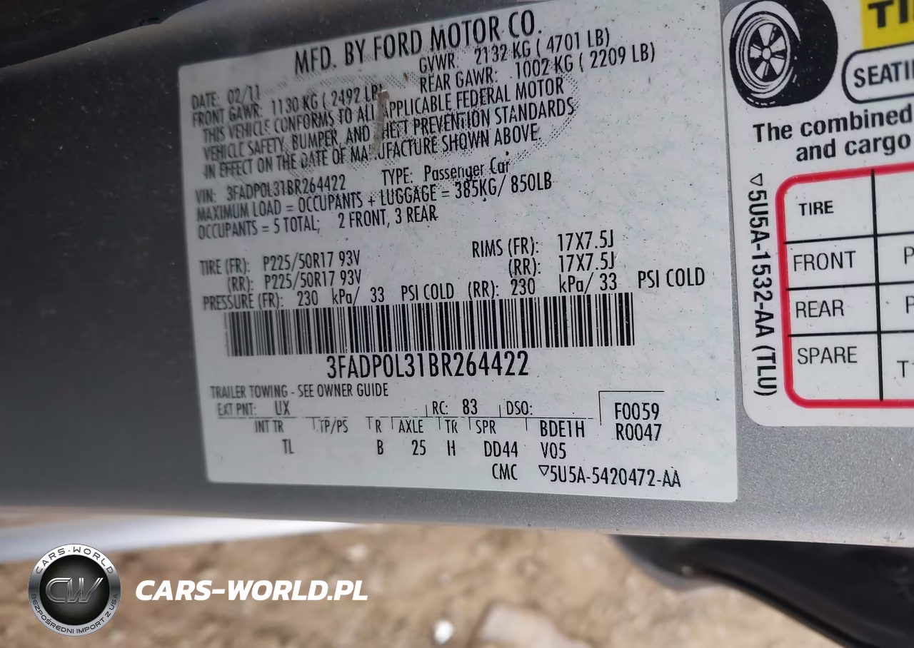 2011 Ford Fusion Hybrid VIN:3FADP0L31BR264422 - 9