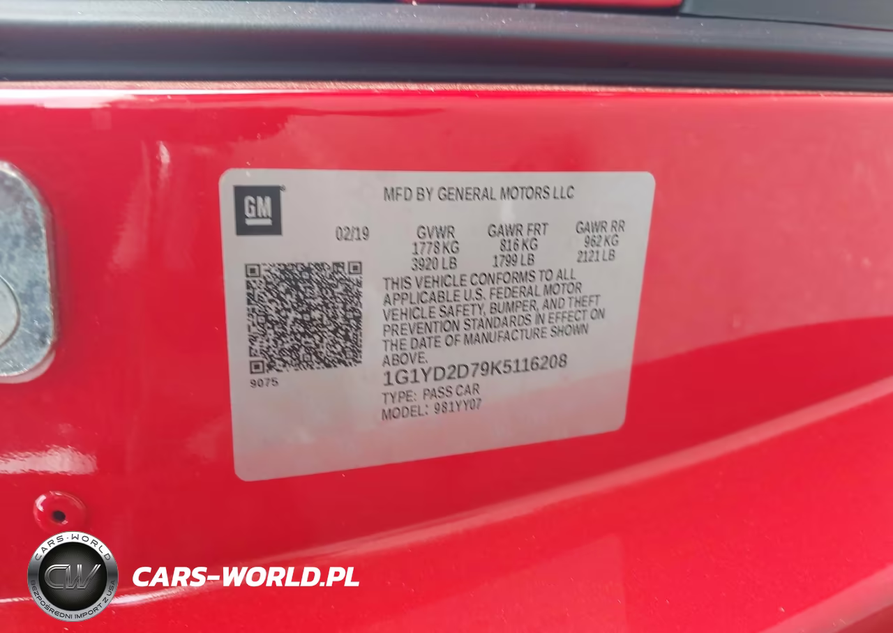 2019 Chevrolet Corvette Stingray VIN:1G1YD2D79K5116208 - 9