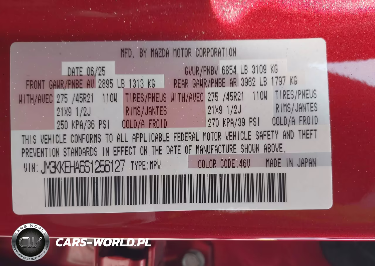 2025 Mazda Cx-90 Phev Premium Plus Package VIN:JM3KKEHA6S1256127 - 9