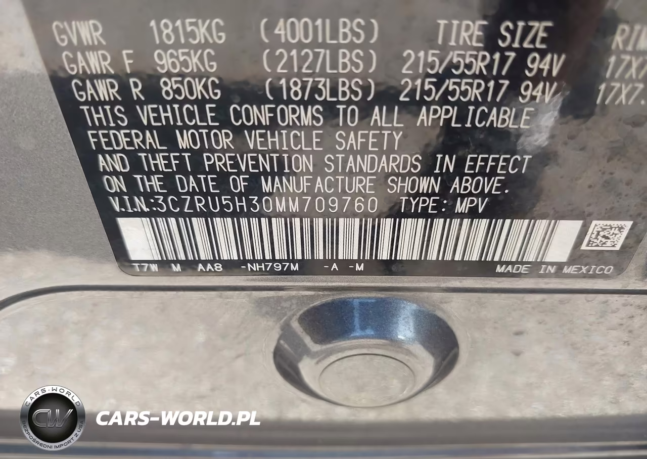 2021 Honda Hr-V 2Wd Lx VIN:3CZRU5H30MM709760 - 9