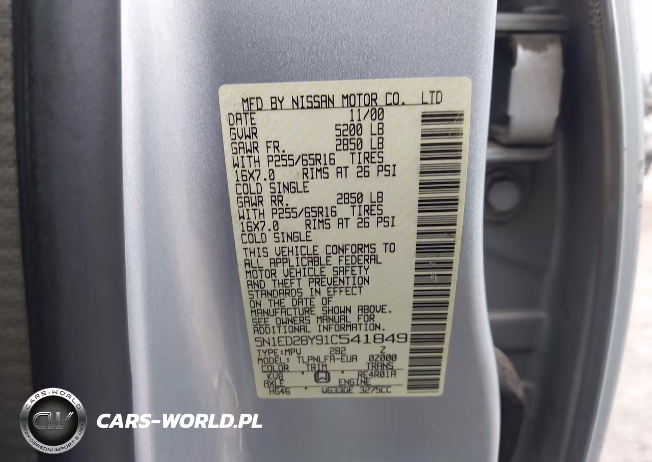 2001 Nissan Xterra Se VIN:5N1ED28Y91C541849 - 9