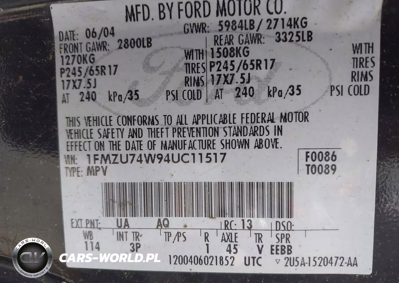 2004 Ford Explorer Eddie Bauer VIN:1FMZU74W94UC11517 - 9