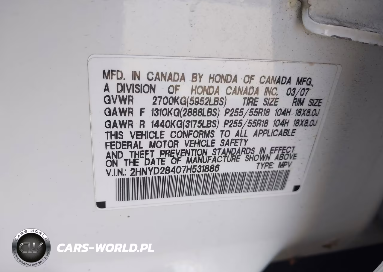 2007 Acura Mdx Technology Package VIN:2HNYD28407H531886 - 9