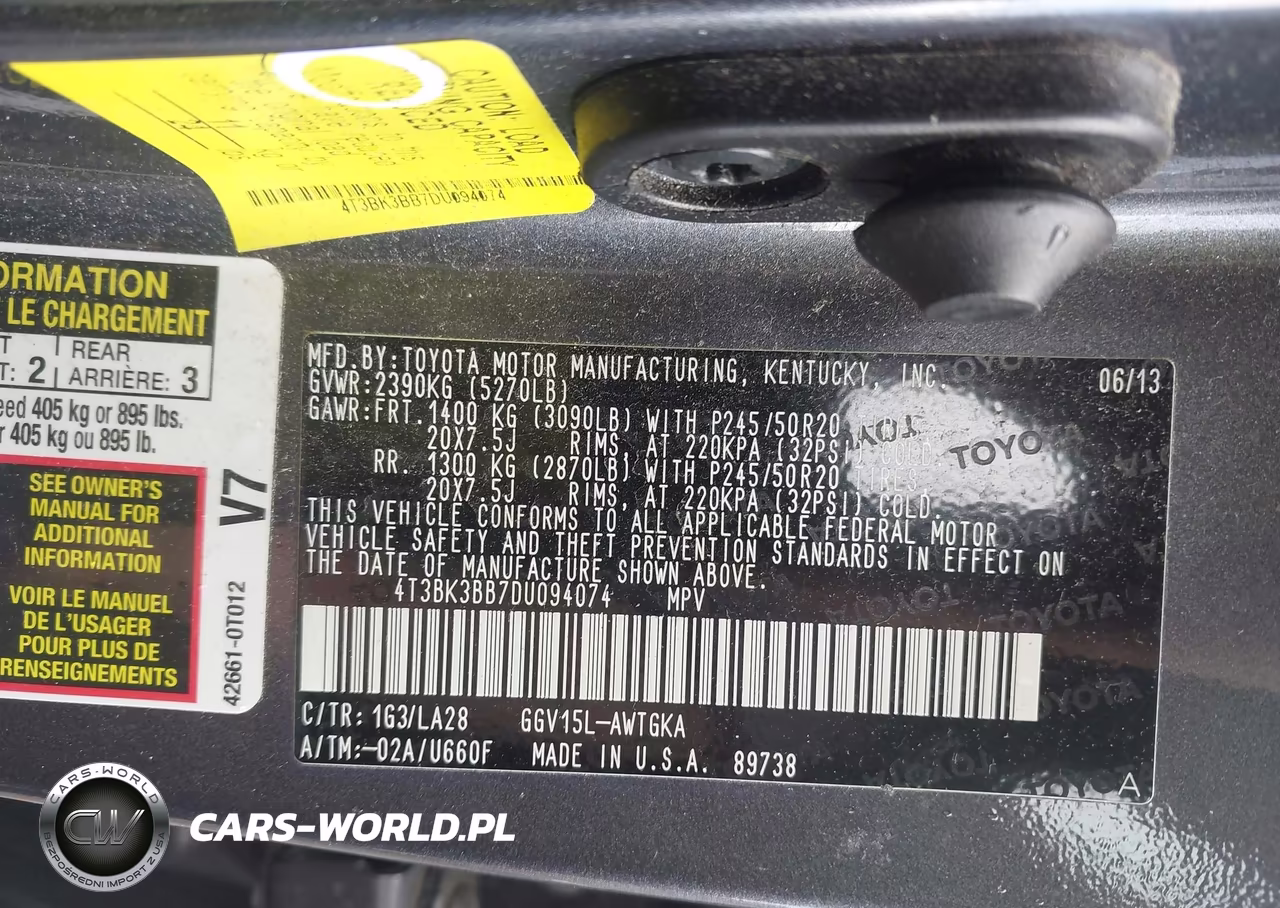 2013 Toyota Venza Xle V6 VIN:4T3BK3BB7DU094074 - 9