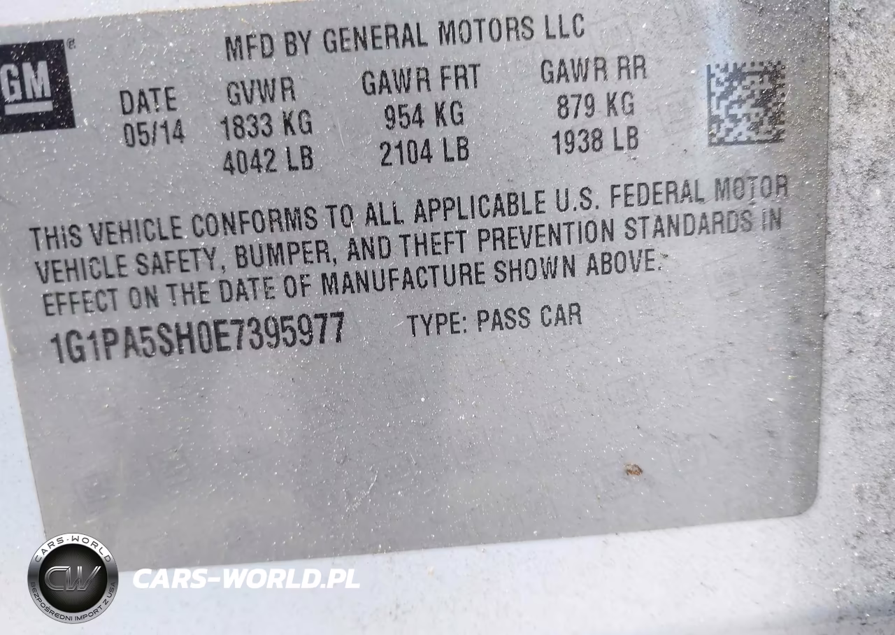 2014 Chevrolet Cruze Ls Auto VIN:1G1PA5SH0E7395977 - 9