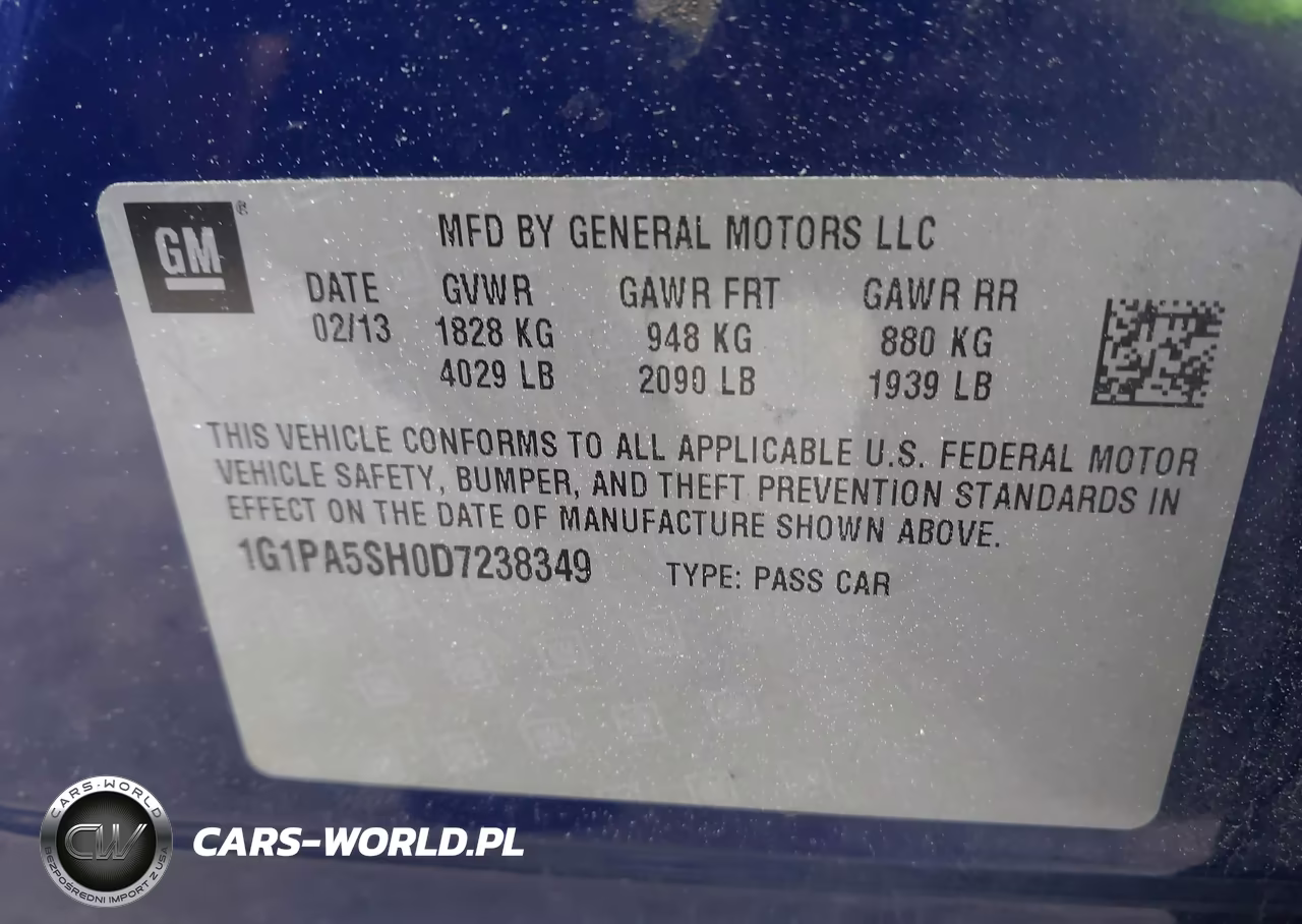 2013 Chevrolet Cruze Ls Auto VIN:1G1PA5SH0D7238349 - 9