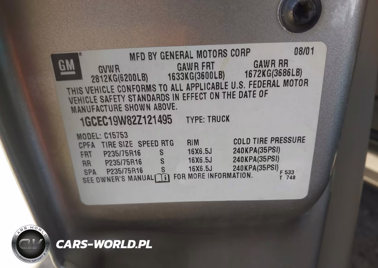 2002 Chevrolet Silverado 1500 VIN:1GCEC19W82Z121495 - 9
