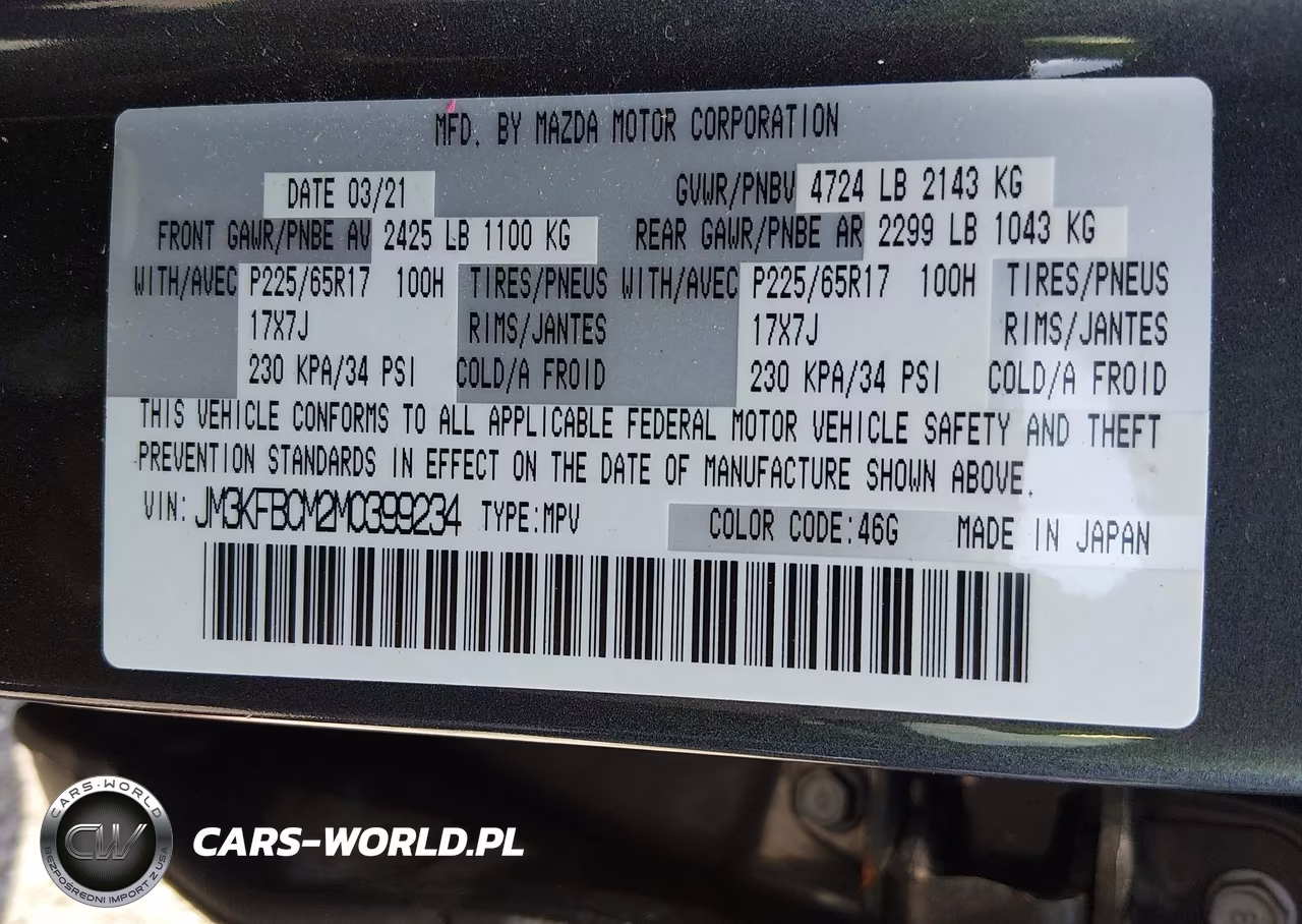 2021 Mazda Cx-5 Touring VIN:JM3KFBCM2M0399234 - 9