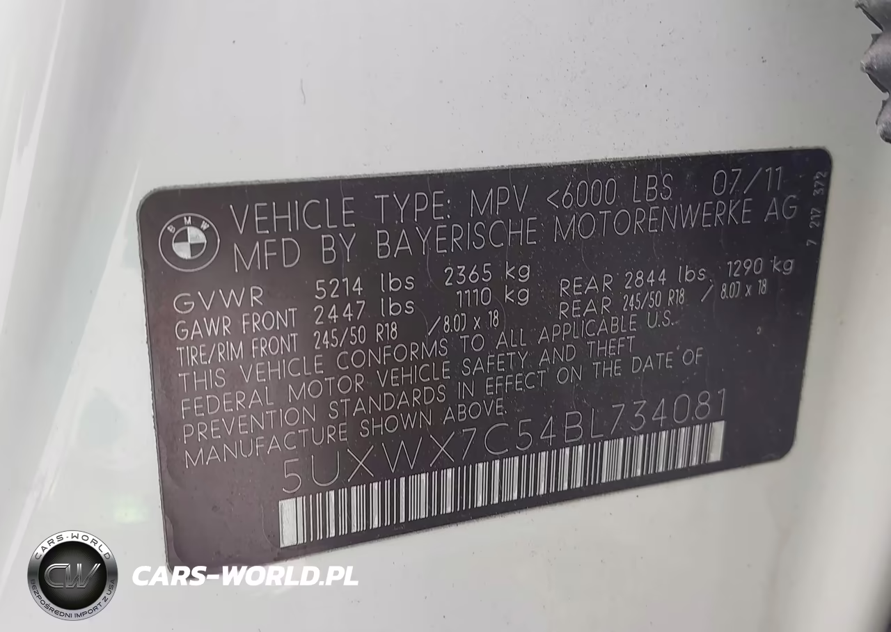2011 BMW X3 xDrive35I VIN:5UXWX7C54BL734081 - 9