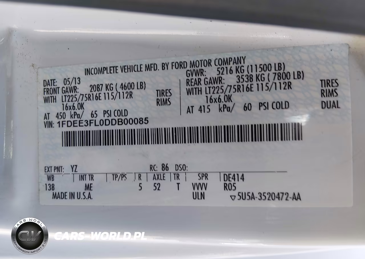 2013 Ford E-350 Cutaway VIN:1FDEE3FL0DDB00085 - 8