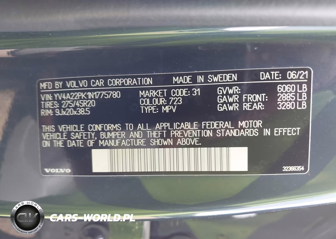 2022 Volvo Xc90 T6 Momentum 7 Passenger VIN:YV4A22PK1N1775780 - 9
