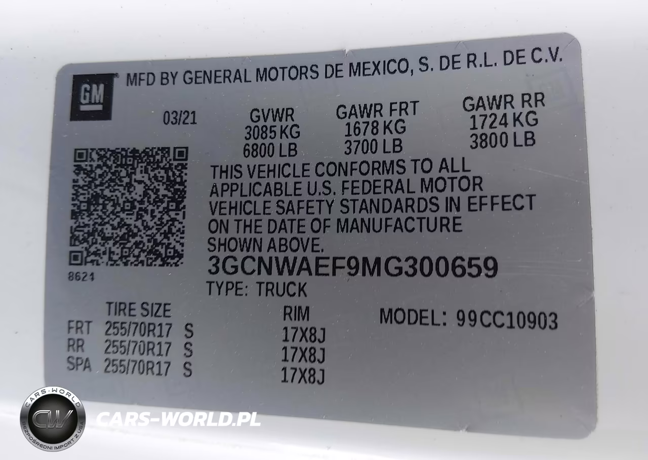 2021 Chevrolet Silverado 1500 2Wd Long Bed Wt VIN:3GCNWAEF9MG300659 - 9