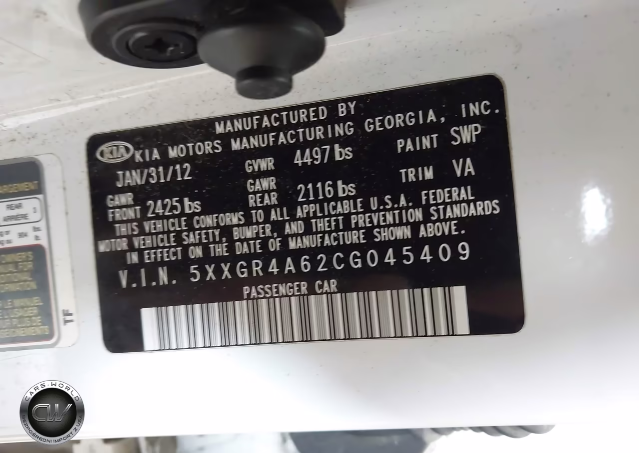2012 Kia Optima Sx VIN:5XXGR4A62CG045409 - 9