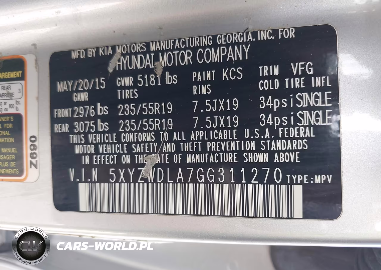 2016 Hyundai Santa Fe Sport 2.0L Turbo VIN:5XYZWDLA7GG311270 - 9
