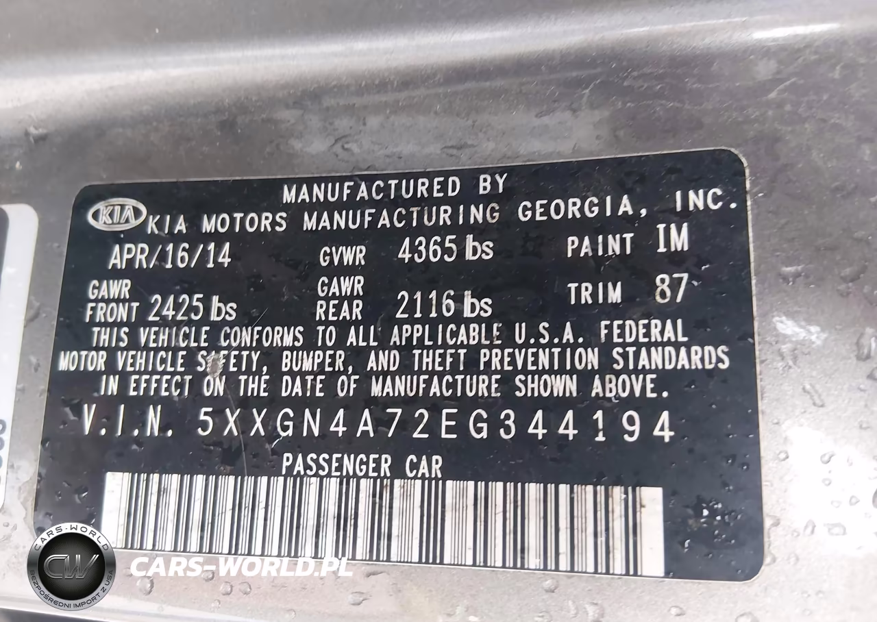 2014 Kia Optima Ex VIN:5XXGN4A72EG344194 - 9
