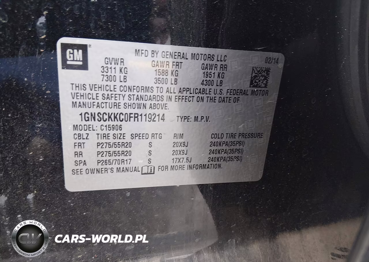 2015 Chevrolet Suburban 1500 Ltz VIN:1GNSCKKC0FR119214 - 9