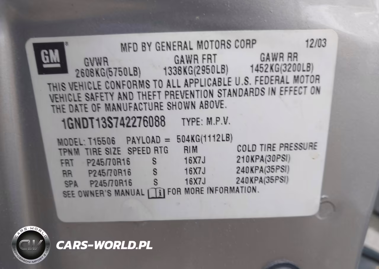 2004 Chevrolet Trailblazer Ls VIN:1GNDT13S742276088 - 9