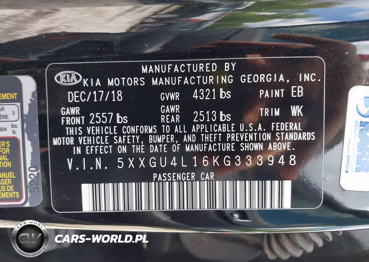 2019 Kia Optima Ex VIN:5XXGU4L16KG333948 - 9