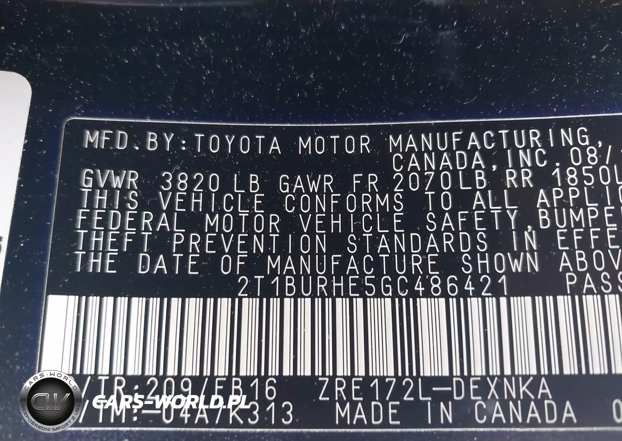 2016 Toyota Corolla Le VIN:2T1BURHE5GC486421 - 9