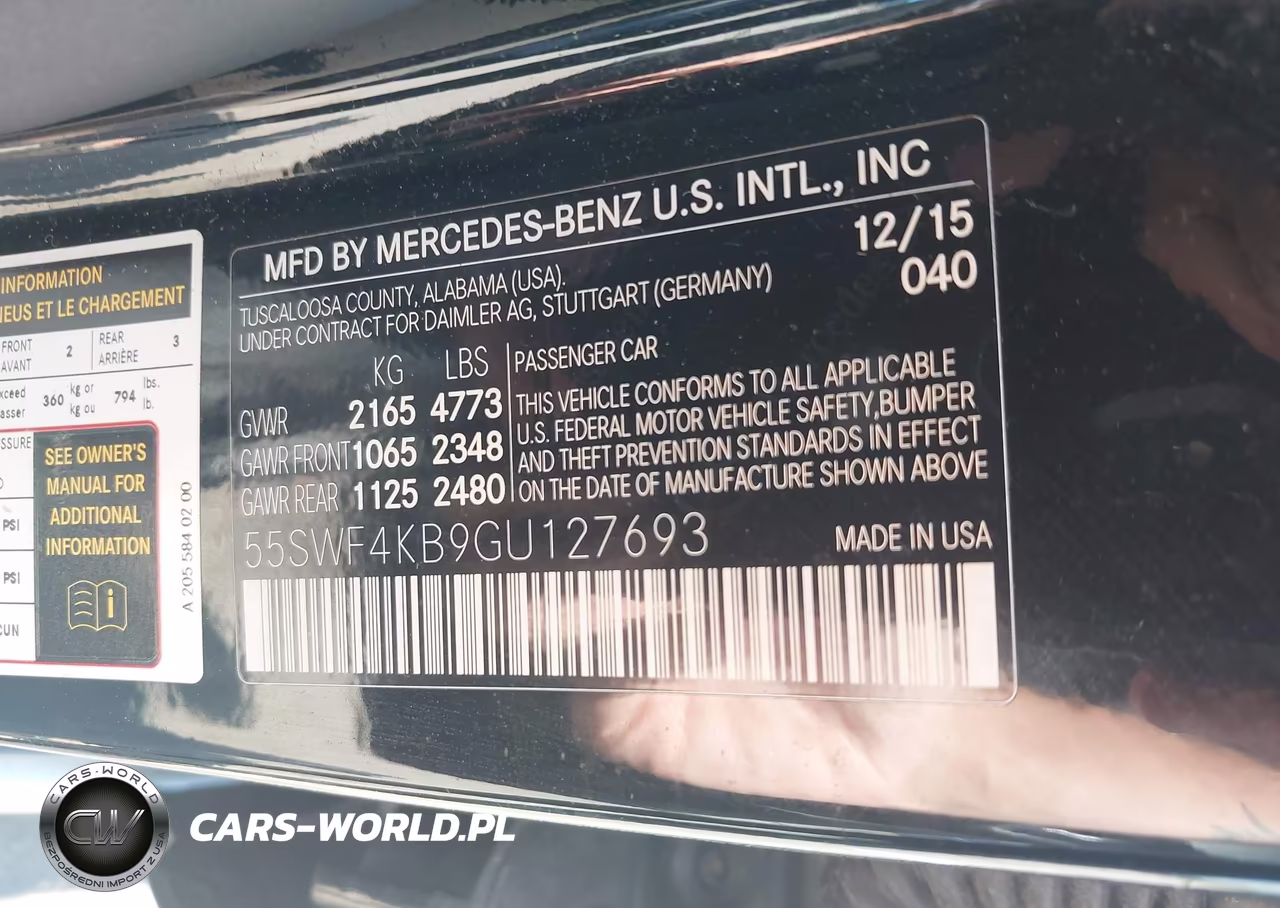 2016 Mercedes-Benz C 300 4Matic VIN:55SWF4KB9GU127693 - 9