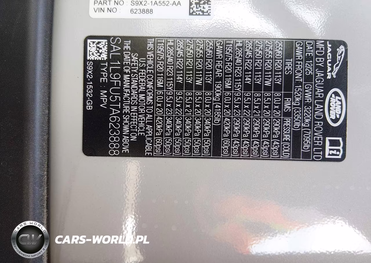 2026 Land Rover Range Rover Sport P400 Dynamic Se VIN:SAL1L9FU5TA623888 - 9