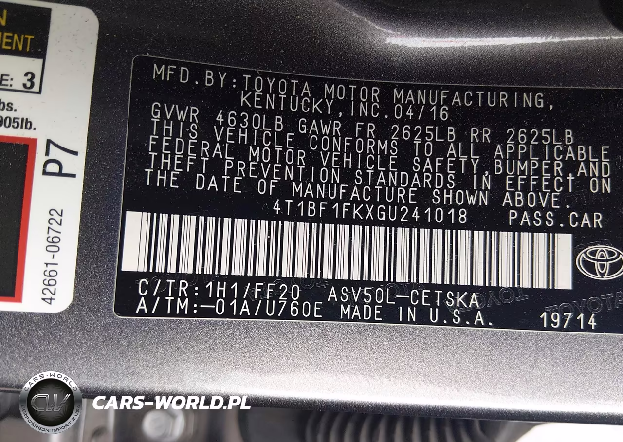 2016 Toyota Camry Se VIN:4T1BF1FKXGU241018 - 9