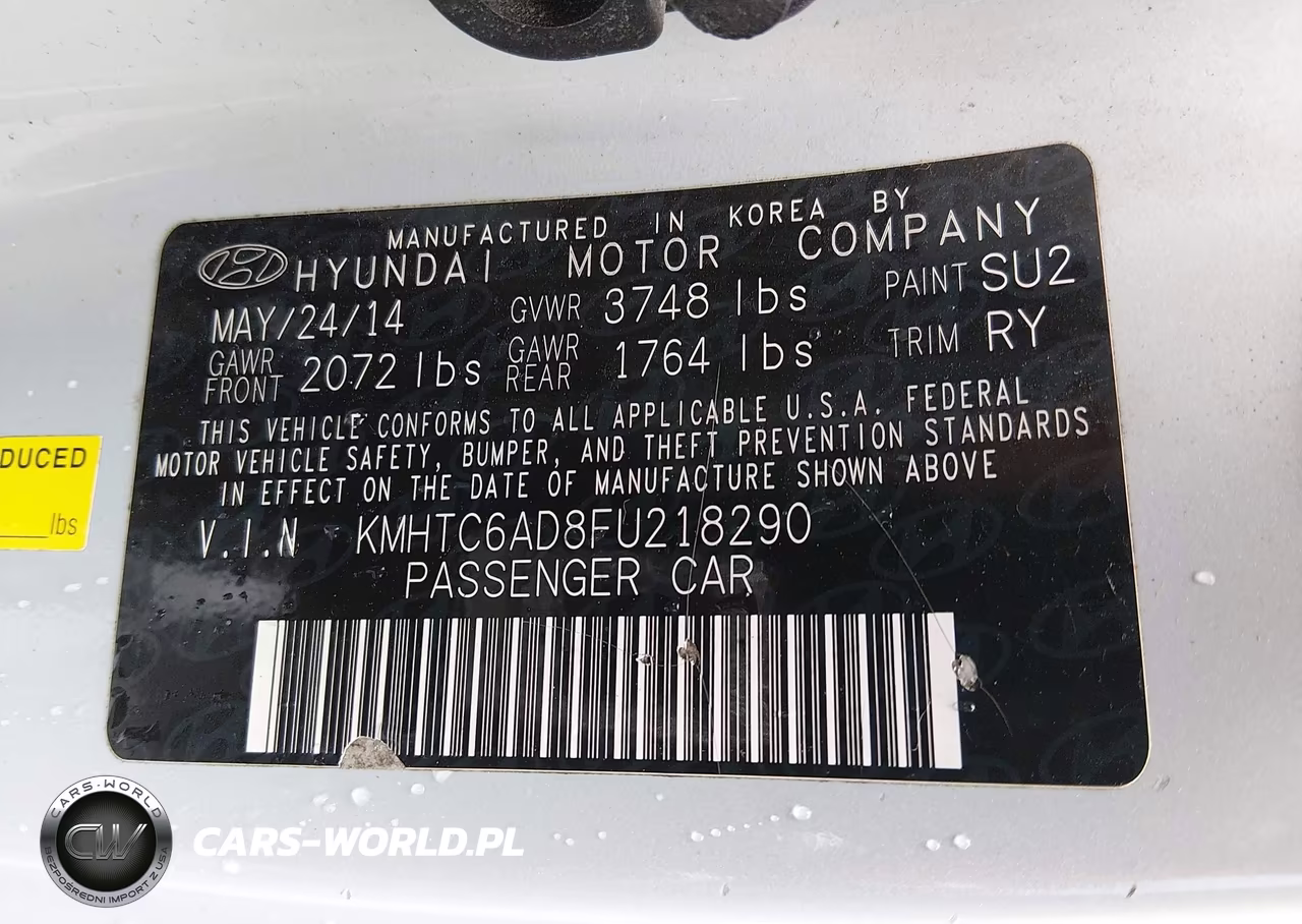 2015 Hyundai Veloster Flex VIN:KMHTC6AD8FU218290 - 9