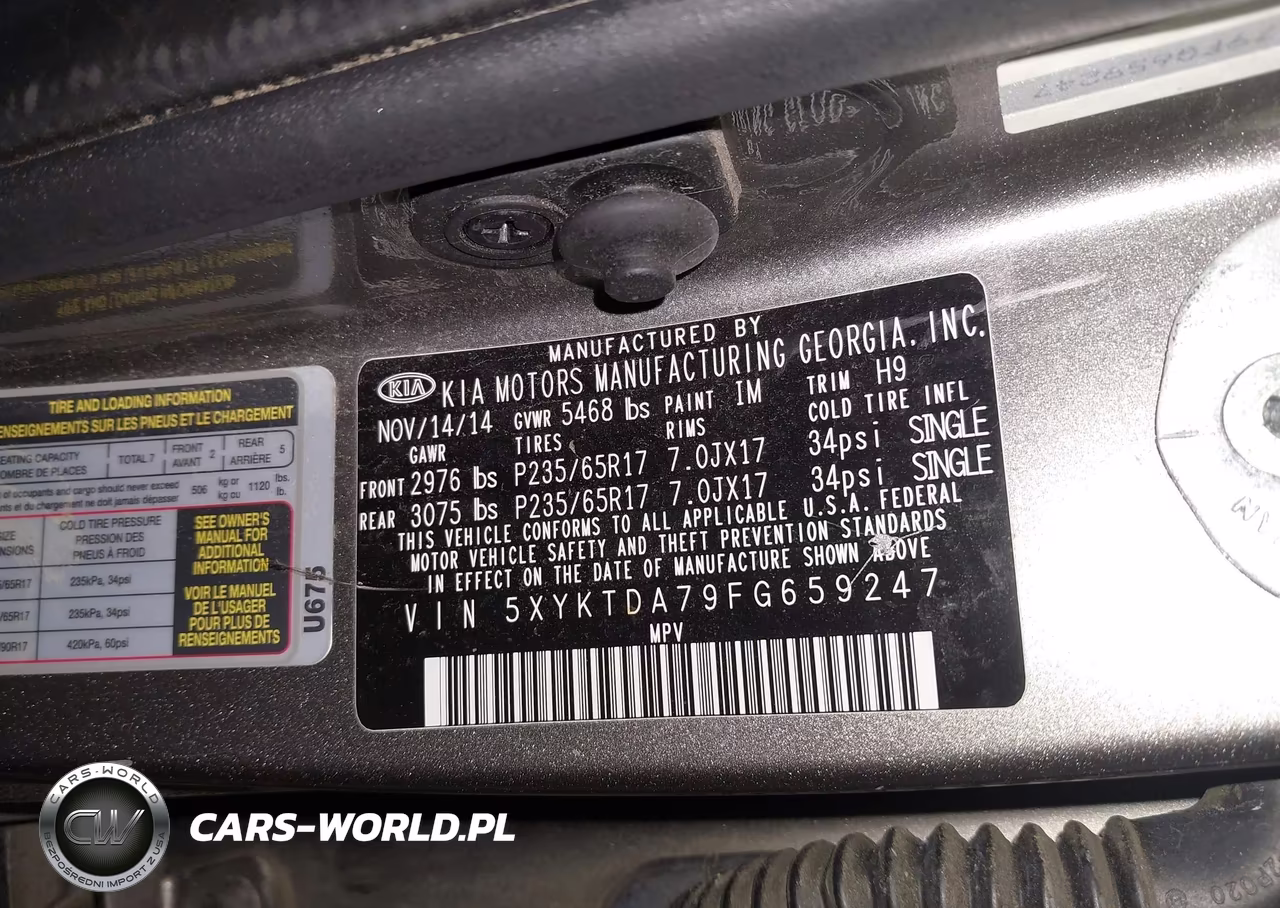 2015 Kia Sorento Lx V6 VIN:5XYKTDA79FG659247 - 9