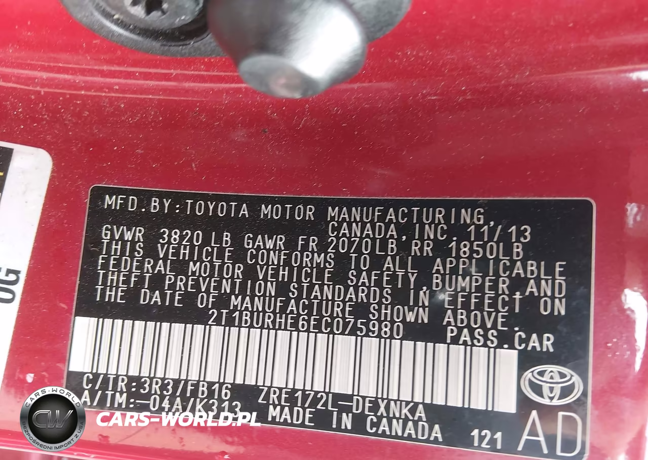 2014 Toyota Corolla Le VIN:2T1BURHE6EC075980 - 9