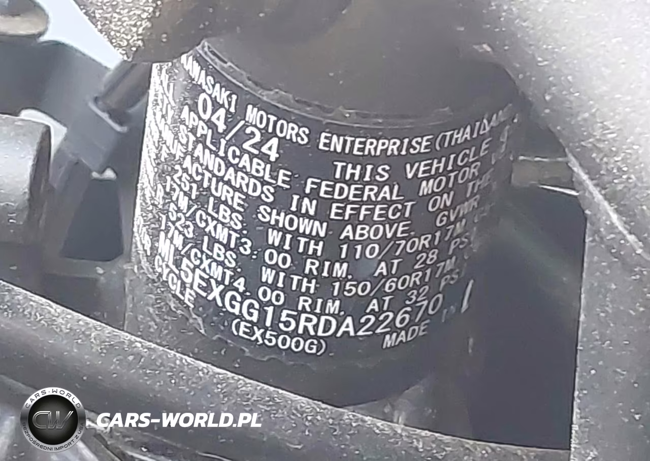2024 Kawasaki Ex500 VIN:ML5EXGG15RDA22670 - 10
