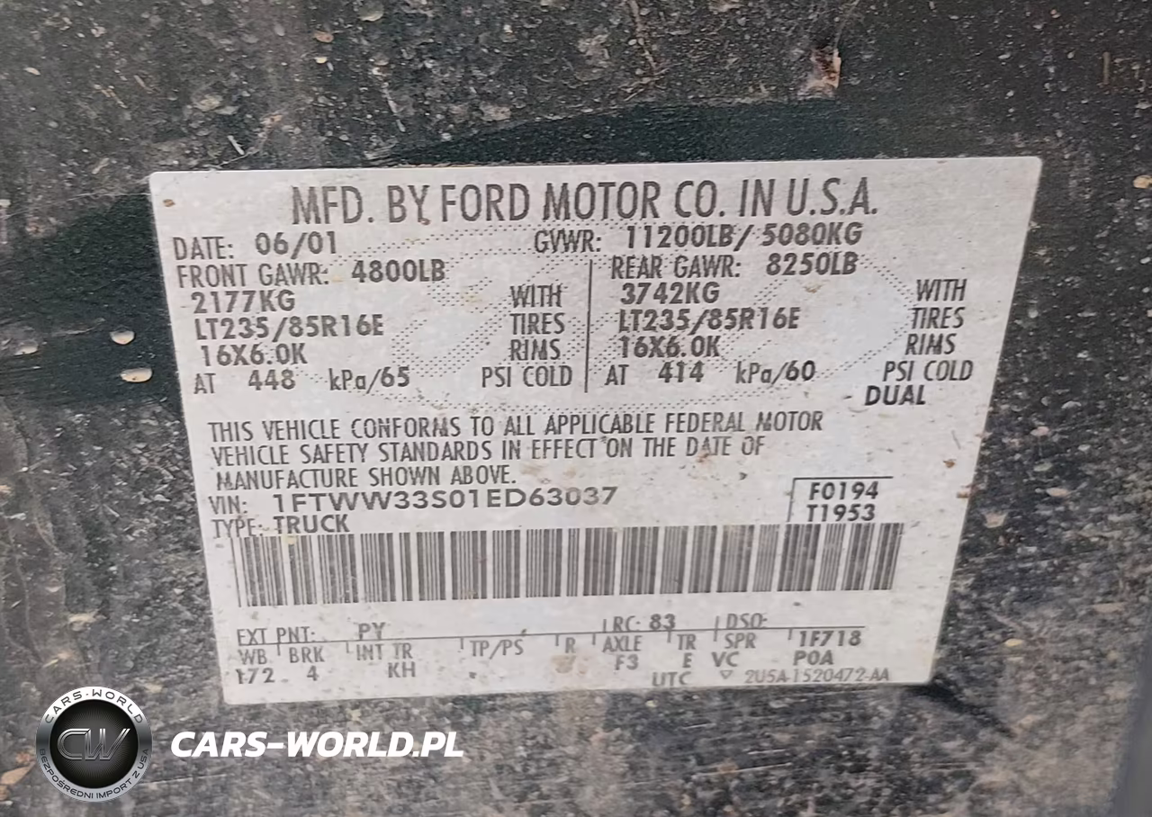 2001 Ford F-350 Lariat-Xl-Xlt VIN:1FTWW33S01ED63037 - 9