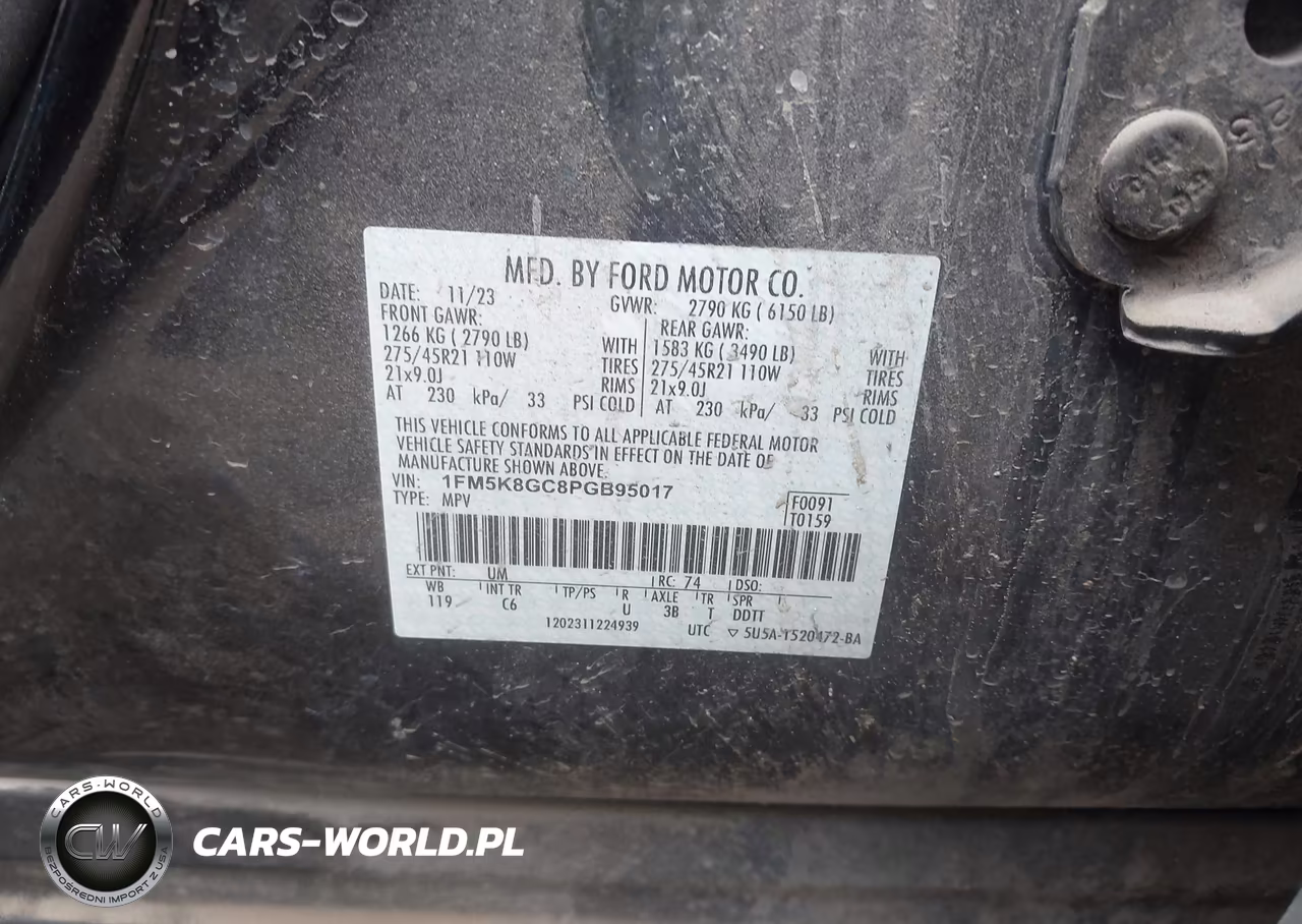 2023 Ford Explorer St VIN:1FM5K8GC8PGB95017 - 9