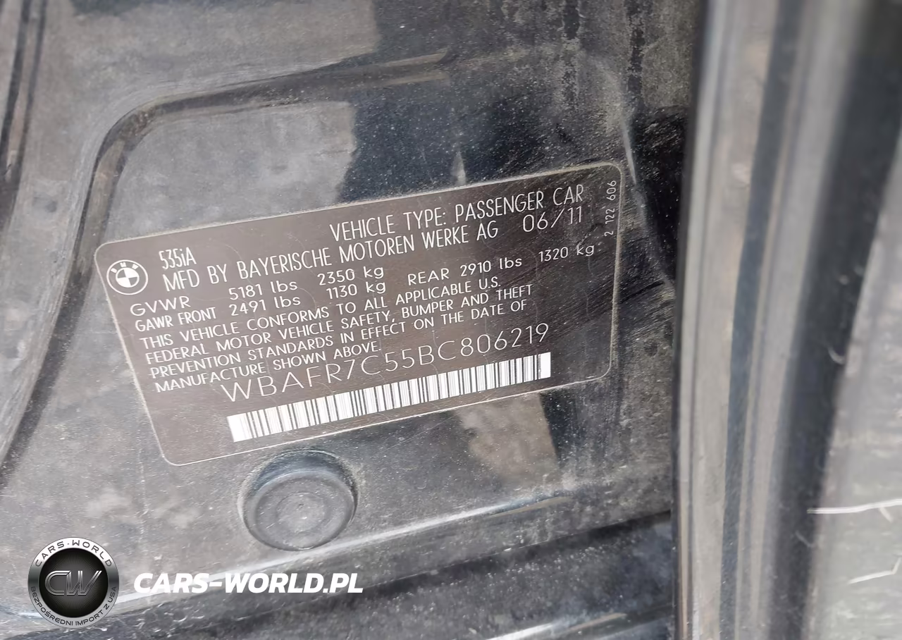 2011 BMW 535I VIN:WBAFR7C55BC806219 - 9