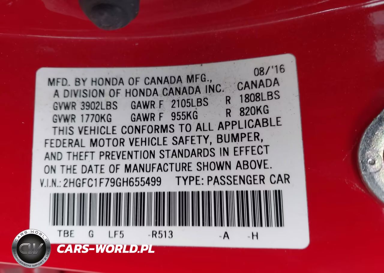 2016 Honda Civic Ex-L VIN:2HGFC1F79GH655499 - 9