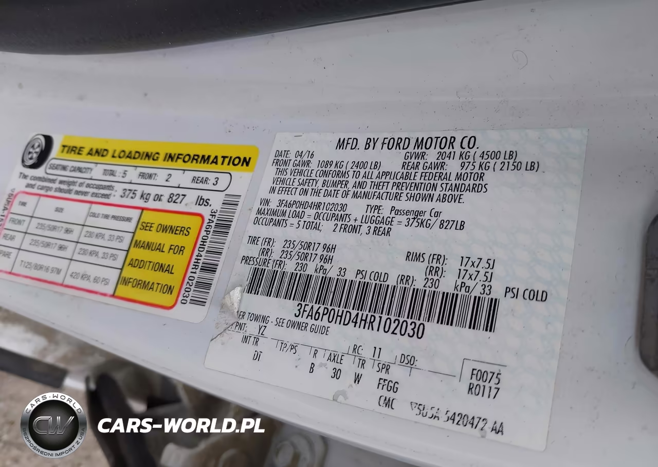 2017 Ford Fusion Se VIN:3FA6P0HD4HR102030 - 9