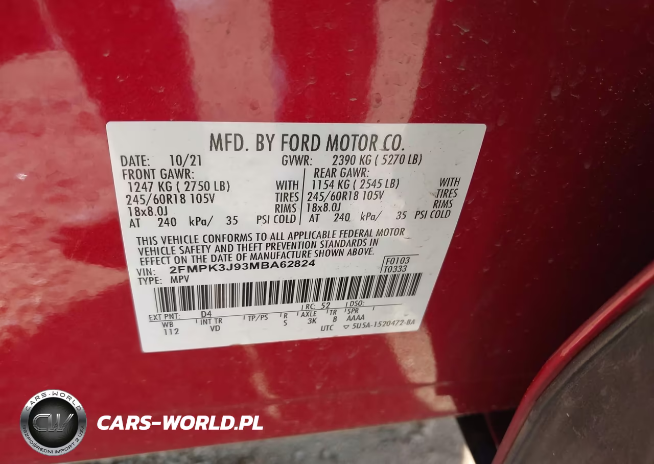 2021 Ford Edge Sel VIN:2FMPK3J93MBA62824 - 9