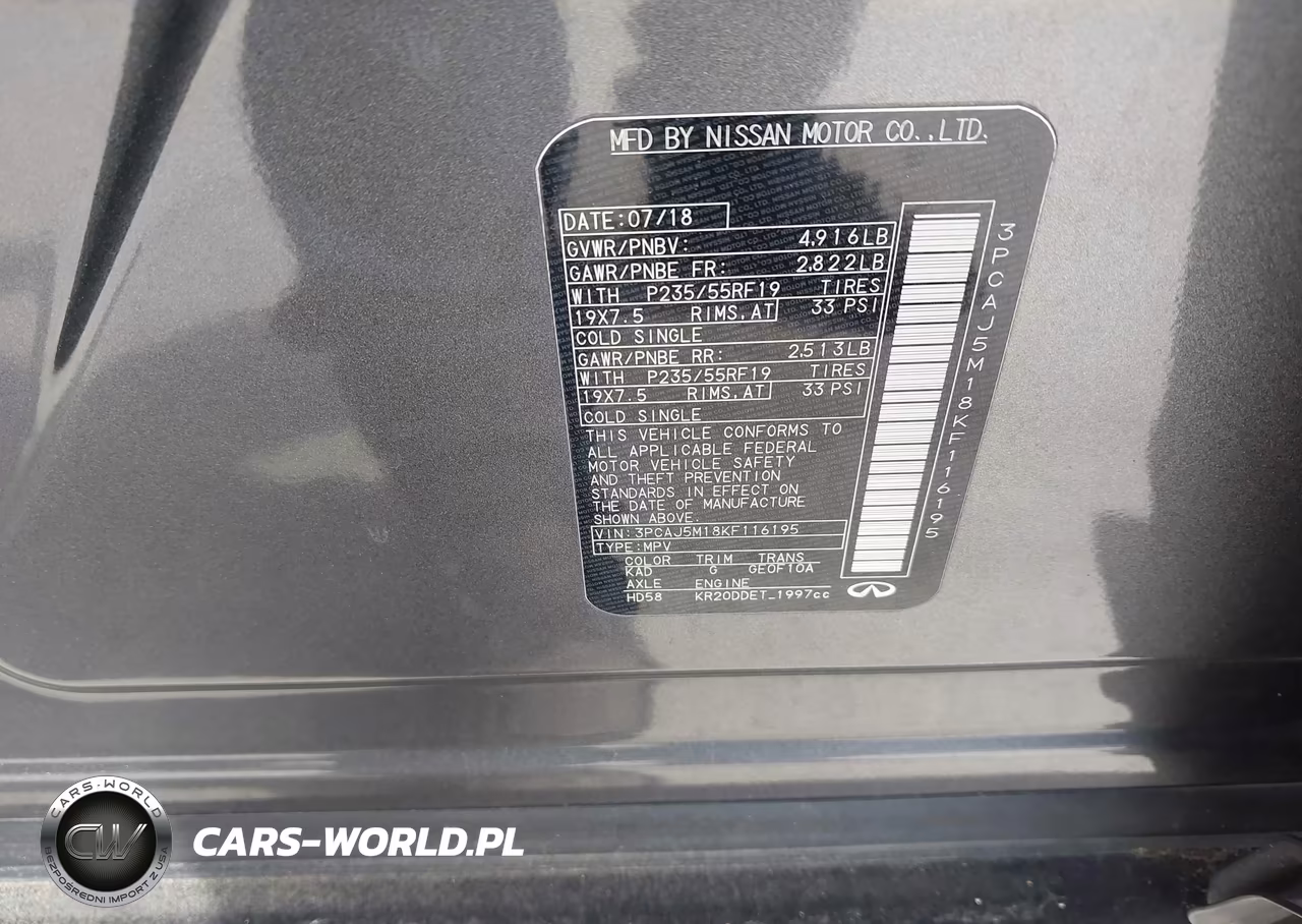 2019 Infiniti Qx50 Essential VIN:3PCAJ5M18KF116195 - 9