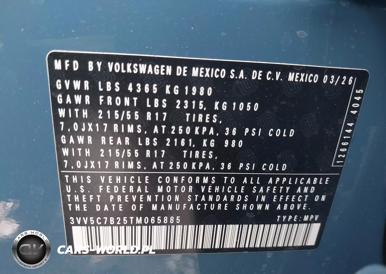 2026 Volkswagen Taos S VIN:3VV5C7B25TM065885 - 9