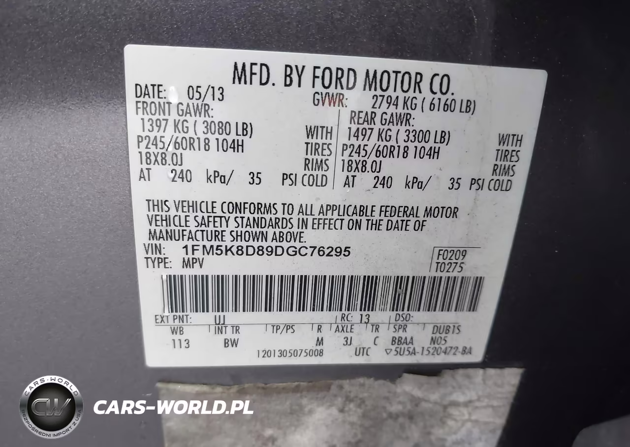 2013 Ford Explorer Xlt VIN:1FM5K8D89DGC76295 - 9