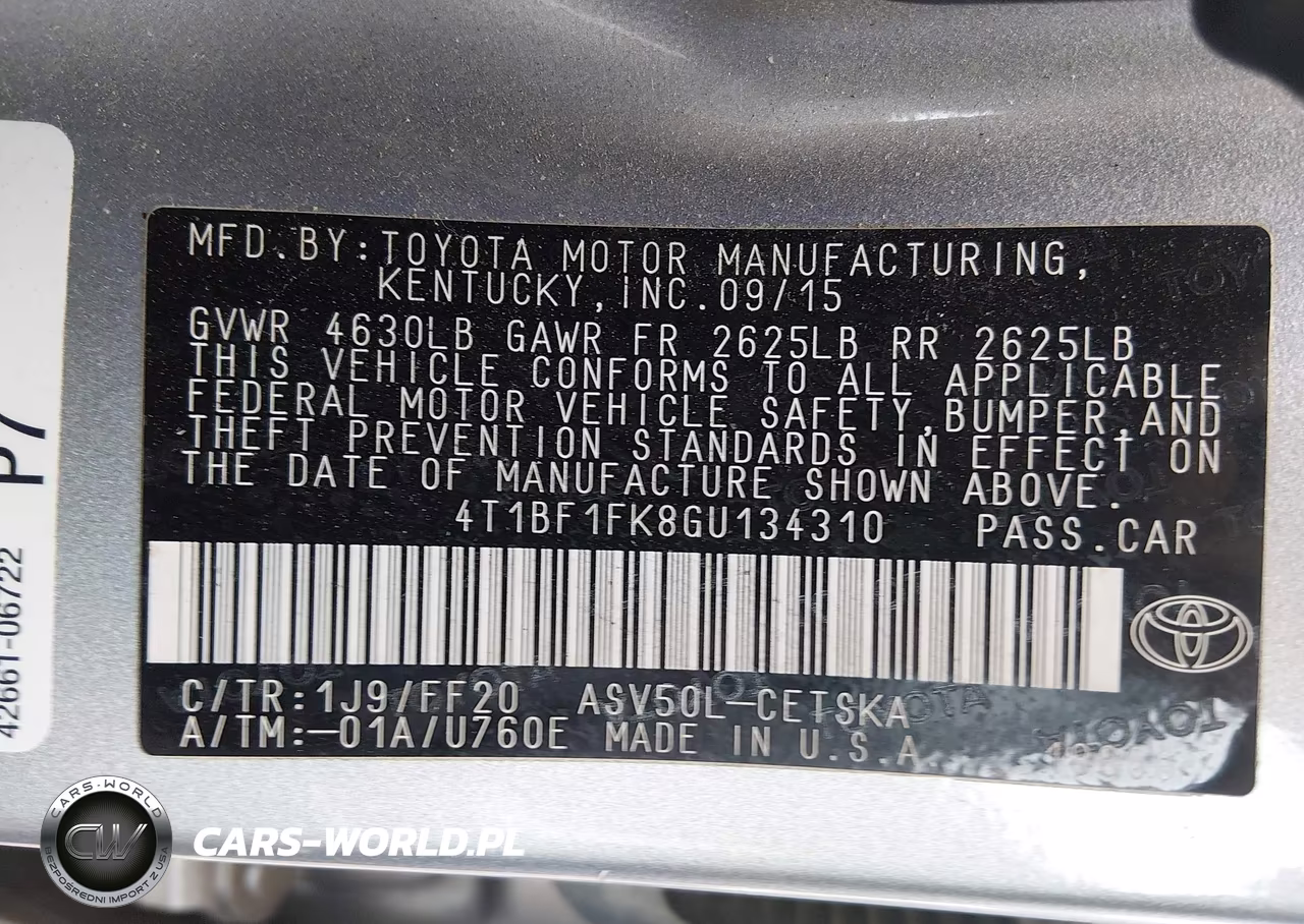 2016 Toyota Camry Se VIN:4T1BF1FK8GU134310 - 9