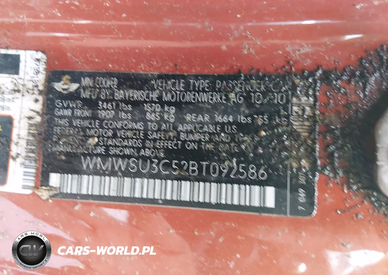 2011 Mini Cooper VIN:WMWSU3C52BT092586 - 9