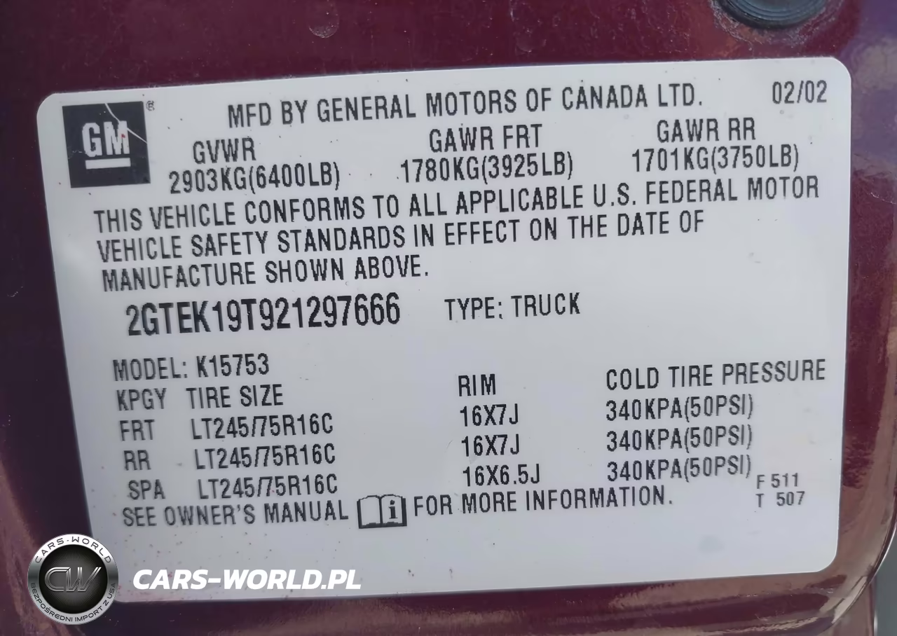 2002 GMC Sierra 1500 Sle VIN:2GTEK19T921297666 - 9