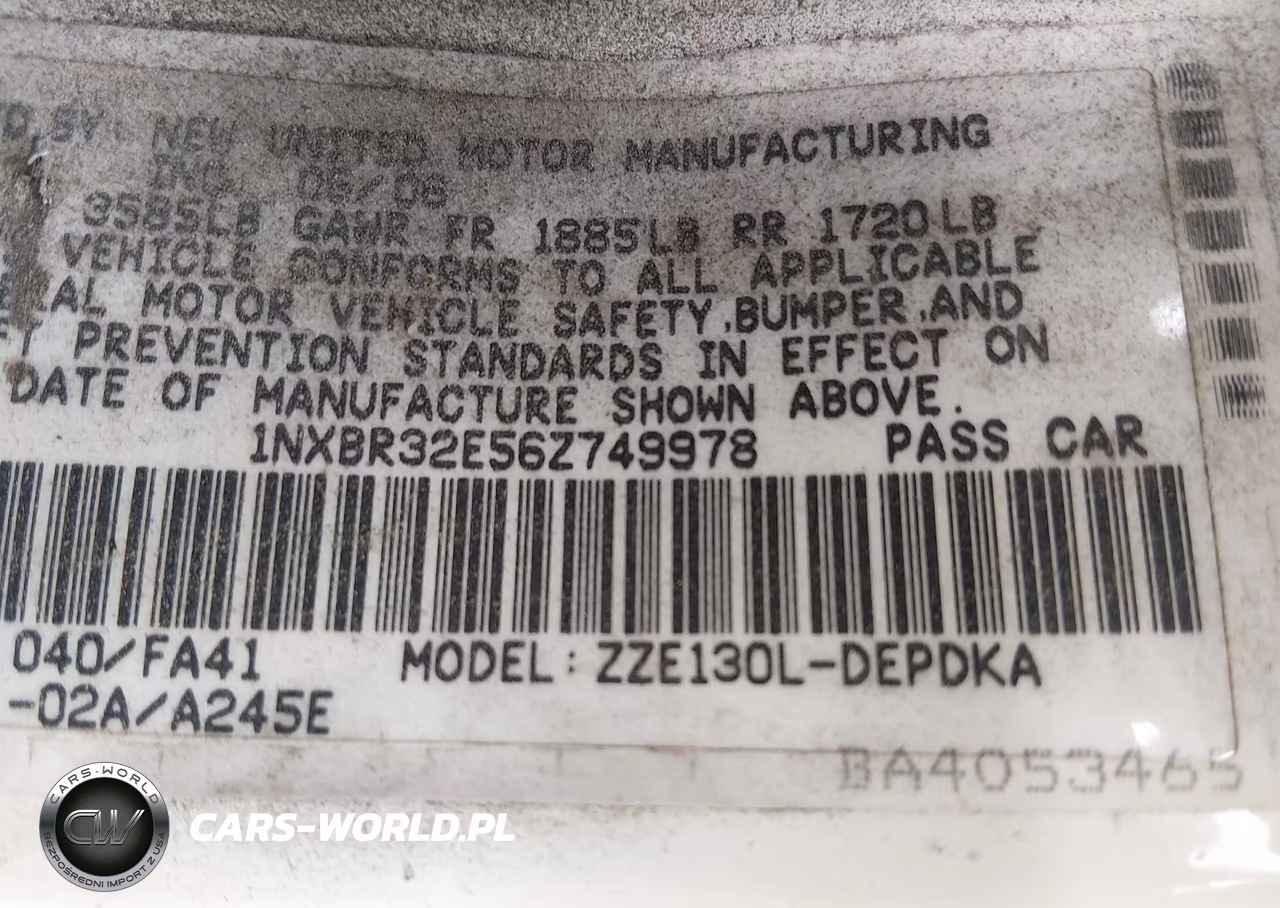 2006 Toyota Corolla Ce VIN:1NXBR32E56Z749978 - 9